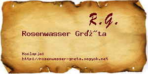 Rosenwasser Gréta névjegykártya